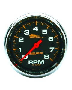2-5/8" TACHOMETER, 0-8,000 RPM, BLACK W/ CHROME BEZEL, PRO-CYCLE