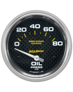 2-5/8" OIL PRESSURE, 0-80 PSI, AIR-CORE, MARINE CARBON FIBER