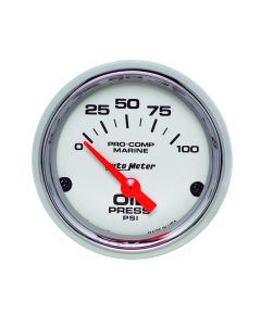2-1/16" OIL PRESSURE, 0-100 PSI, AIR-CORE, AIR-CORE, MARINE CHROME