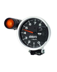 5" PEDESTAL tachometer, 0-8,000 RPM, SHIFT LIGHT, BLACK, AUTO GAGE
