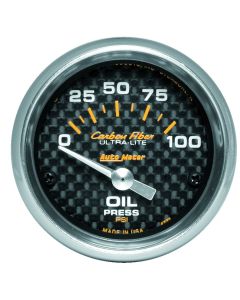 2-1/16" OIL PRESSURE, 0-100 PSI, AIR-CORE, CARBON FIBER