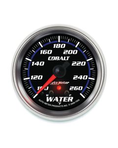 2-5/8" WATER TEMPERATURE, W/ PEAK & WARN, 100-260 °F, STEPPER MOTOR, COBALT
