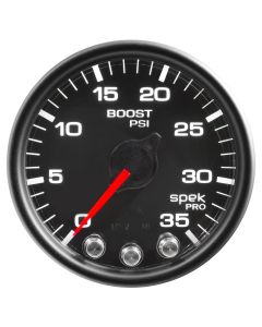 2-1/16" BOOST, 0-35 PSI, STEPPER MOTOR, SPEK-PRO, BLACK DIAL, BLACK BEZEL, CLEAR LENS