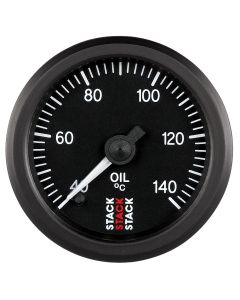 OIL TEMP, PRO STEPPER MOTOR, 52MM, BLK, 40-140 &deg;C, 1/8" NPTF MALE