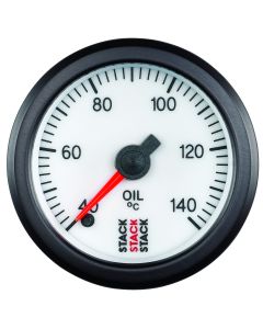 OIL TEMP, PRO STEPPER MOTOR, 52MM, WHT, 40-140 &deg;C, 1/8" NPTF MALE