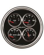 5" QUAD GAUGE, 100 PSI/100-250 °F/8-18V/0-90 Ω, DESIGNER BLACK II