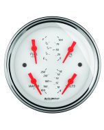 3-3/8" QUAD GAUGE, 100 PSI/100-250 °F/8-18V/0-90 Ω, ARCTIC WHITE