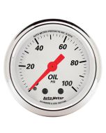 2-1/16" OIL PRESSURE, 0-100 PSI, MECHANICAL, ARCTIC WHITE