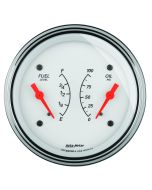 3-3/8" DUAL GAUGE, 100 PSI/0-90 Ω, ARCTIC WHITE