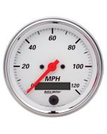 3-3/8" SPEEDOMETER, 0-120 MPH, ELECTRIC, ARCTIC WHITE