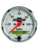 3-1/8" SPEEDOMETER, 0-120 MPH, CHEVROLET HERITAGE BOWTIE