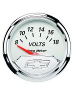 2-1/16" VOLTMETER, 8-18V, CHEVROLET HERITAGE BOWTIE