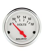 2-1/16" VOLTMETER, 8-18V, AIR-CORE, ARCTIC WHITE