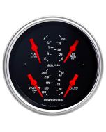 3-3/8" QUAD GAUGE, 100 PSI/100-250 °F/8-18V/240-33 Ω, DESIGNER BLACK