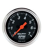 2-1/16" IN-DASH tachometer, 0-7,000 RPM, DESIGNER BLACK