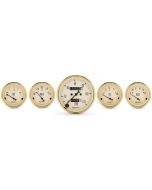 5 PC. GAUGE KIT, 3-1/8" & 2-1/16", MECHANICAL SPEEDOMETER, GOLDEN OLDIES