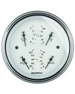 3-3/8" QUAD GAUGE, 100 PSI/100-250 °F/8-18V/0-90 Ω, OLD-TYME WHITE