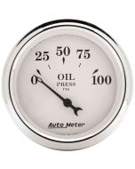 2-1/16" OIL PRESSURE, 0-100 PSI, AIR-CORE, OLD-TYME WHITE