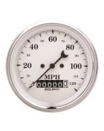 3-3/8" SPEEDOMETER, 0-120 MPH, ELECTRIC, OLD-TYME WHITE