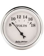 2-1/16" VOLTMETER, 8-18V, AIR-CORE, OLD-TYME WHITE