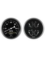 2 PC. GAUGE KIT, 5" QUAD & SPEEDO, ELECTRIC, 240-33 Ω, OLD TYME BLACK