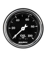 2-1/16" OIL PRESSURE, 0-100 PSI, MECHANICAL, OLD TYME BLACK