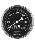 3-3/8" SPEEDOMETER, 0-120 MPH, ELECTRIC W/ WHEEL ODO, OLD TYME BLACK