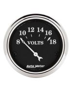 2-1/16" VOLTMETER, 8-18V, AIR-CORE, OLD TYME BLACK
