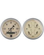 2 PC. GAUGE KIT, 3-3/8" QUAD & SPEEDO, ELECTRIC, 240-33 Ω, ANTIQUE BEIGE