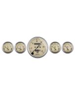 5 PC. GAUGE KIT, 3-1/8" & 2-1/16", MECHANICAL SPEEDOMETER, ANTIQUE BEIGE