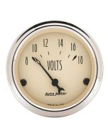 2-1/16" VOLTMETER, 8-18V, ANTIQUE BEIGE