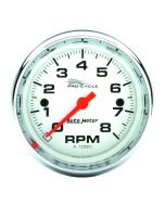 2-5/8" TACHOMETER, 0-8,000 RPM, WHITE W/ CHROME BEZEL, PRO-CYCLE