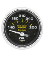 2-1/16" OIL TEMPERATURE, 140-300 °F, AIR-CORE, MARINE CARBON FIBER