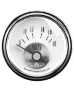 2-1/16" VOLTMETER, 8-18V, AIR-CORE, PRESTIGE PEARL