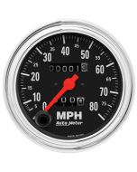 3-3/8" SPEEDOMETER, 0-80 MPH, TRADITIONAL CHROME