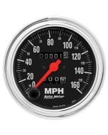 3-3/8" SPEEDOMETER, 0-160 MPH, MECHANICAL, TRADITIONAL CHROME