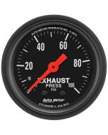 2-1/16" EXHAUST PRESSURE, 0-100 PSI, MECHANICAL, Z-SERIES
