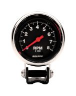 2-5/8" PEDESTAL tachometer, 0-8,000 RPM, TRADITIONAL CHROME