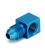 FITTING, ADAPTER, 90 °, 1/8" NPTF FEMALE TO -4AN MALE, ALUMINUM, BLUE ANODIZED