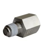 FITTING, SNUBBER ADAPTER, 1/8" NPT MALE TO 1/8" NPT FEMALE, STEEL, FOR FUEL PRESSURE