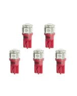 LED BULB, REPLACEMENT, T3 WEDGE, RED, 5 PACK