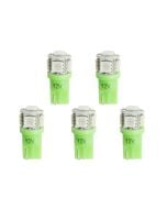 LED BULB, REPLACEMENT, T3 WEDGE, GREEN, 5 PACK