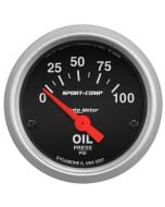 2-1/16" OIL PRESSURE, 0-100 PSI, AIR-CORE, SPORT-COMP