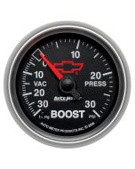 2-1/16" BOOST/VACUUM, 30 IN HG/30 PSI, CHEVY RED BOWTIE
