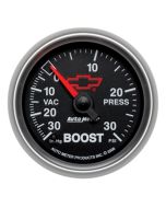 2-1/16" BOOST/VACUUM, 30 IN HG/30 PSI, CHEVY RED BOWTIE