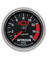 2-1/16" NITROUS PRESSURE, 0-1600 PSI, CHEVY RED BOWTIE