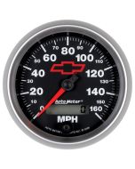 3-3/8" SPEEDOMETER, 0-160 MPH, CHEVY RED BOWTIE