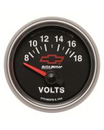 2-1/16" VOLTMETER, 8-18V, CHEVY RED BOWTIE