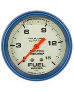 2-5/8" FUEL PRESSURE, 0-15 PSI, MECHANICAL, LIQUID FILLED, ULTRA-NITE