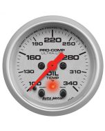 2-1/16" OIL TEMPERATURE, W/ PEAK & WARN, 100-340 °F, STEPPER MOTOR, ULTRA-LITE